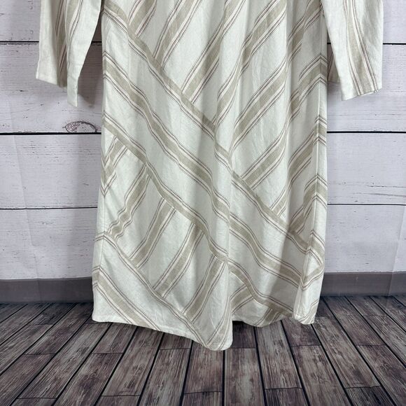 Soft Surroundings Dress Womens Medium Petite Ivory Equinox Linen Beach Neutral - Picture 3 of 15